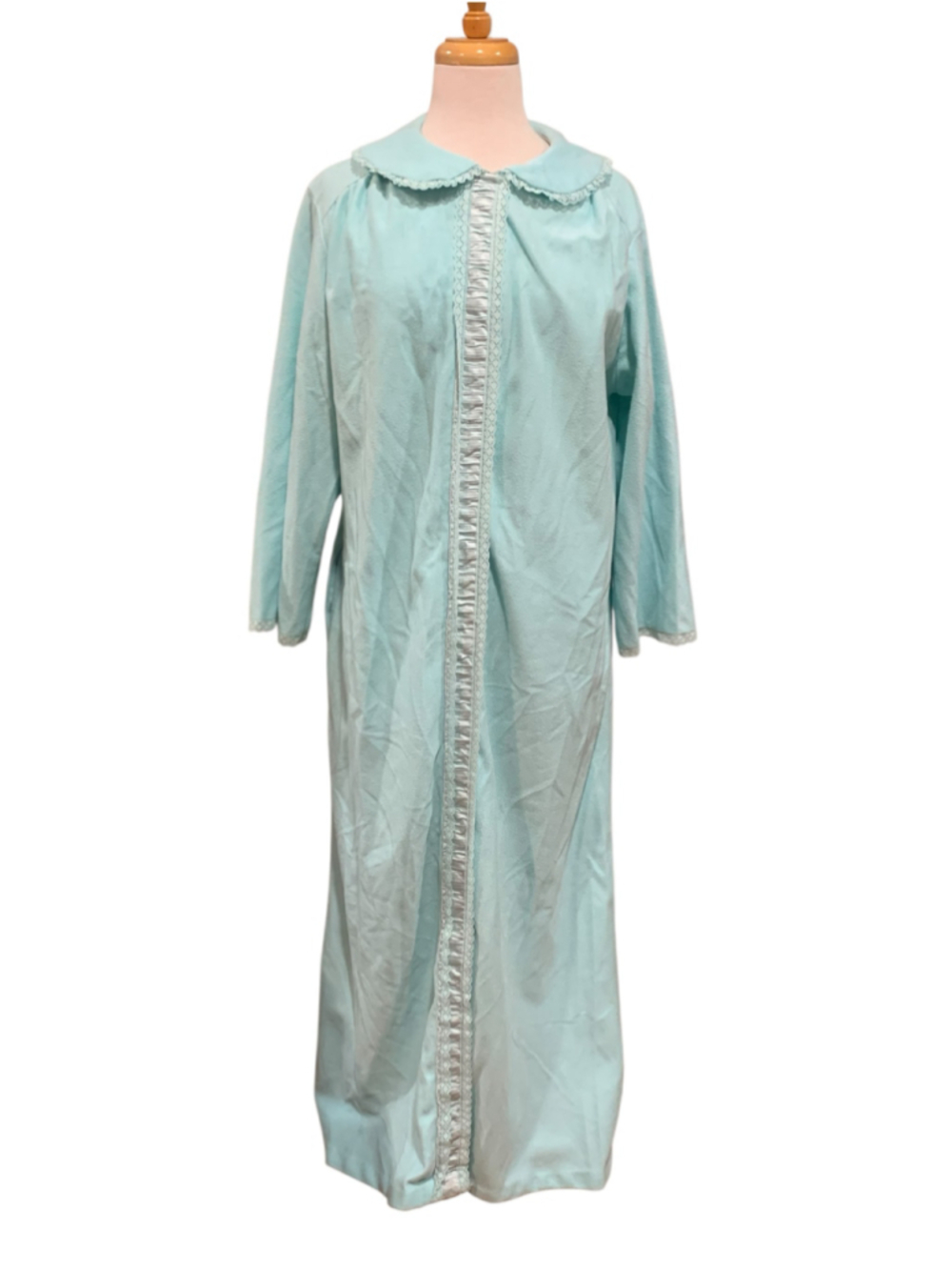 Vtg 80’s Women's Sabrina by Mervin’s Light Blue Long Robe size L/XL